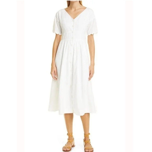 ALEX MILL Rick Button Front Cotton Midi‎ Dress - Picture 2 of 8